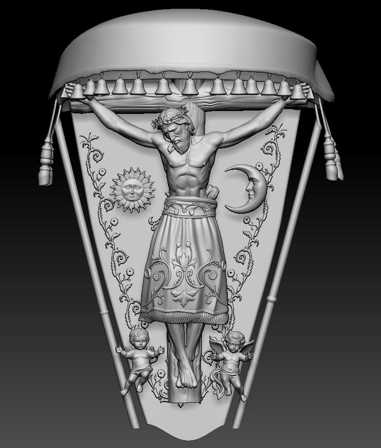 Cristo modelado en 3D con ZBrush para palio procesional