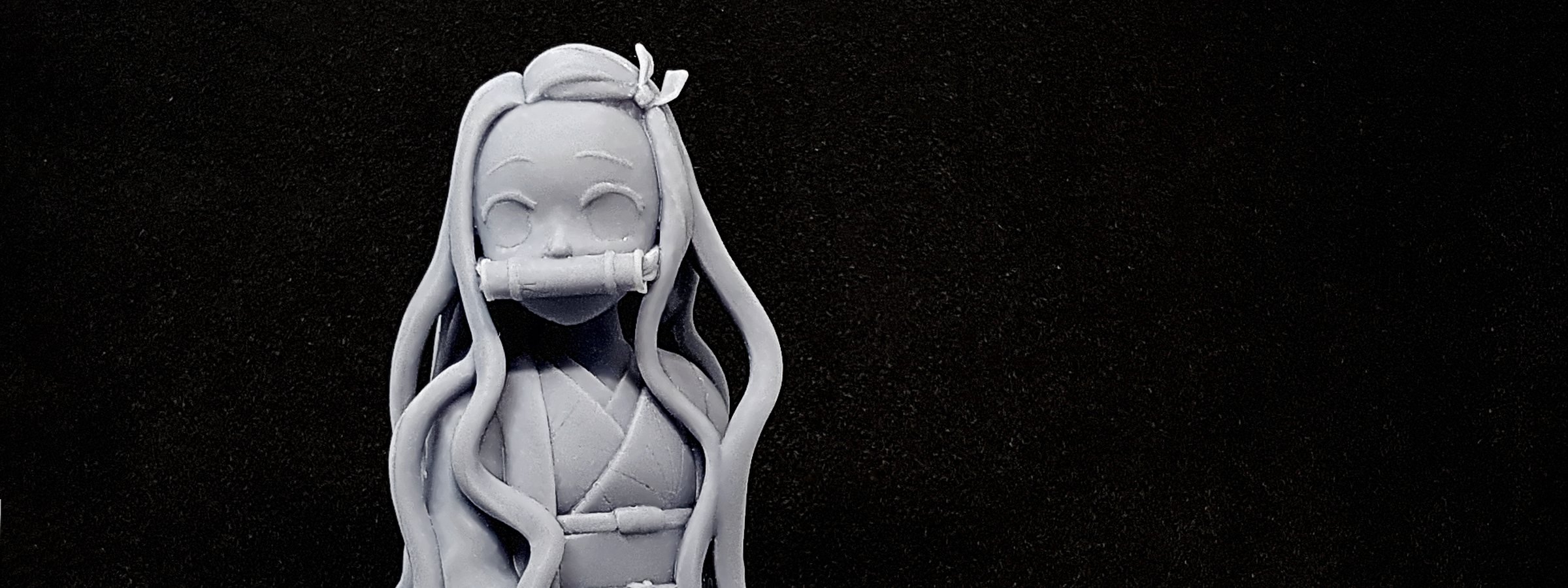Figura impresa en 3D en resina gris antes del pintado, taller N-Gon3D para Cardedeu