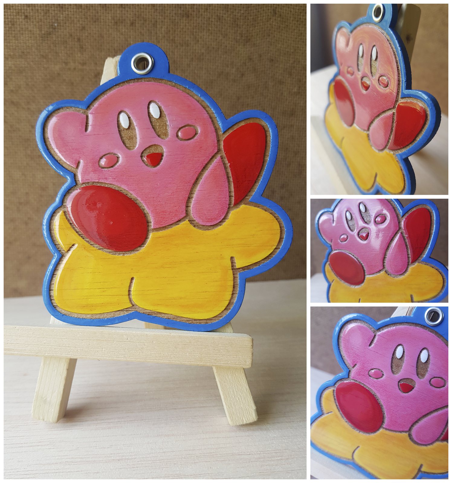 Llavero de madera cortado a láser y pintado a mano