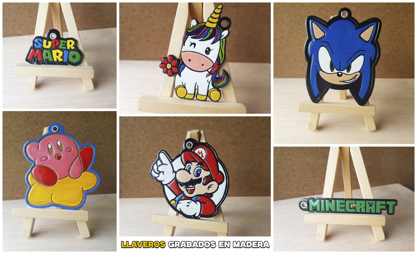 Llaveros de madera personalizados grabados a láser