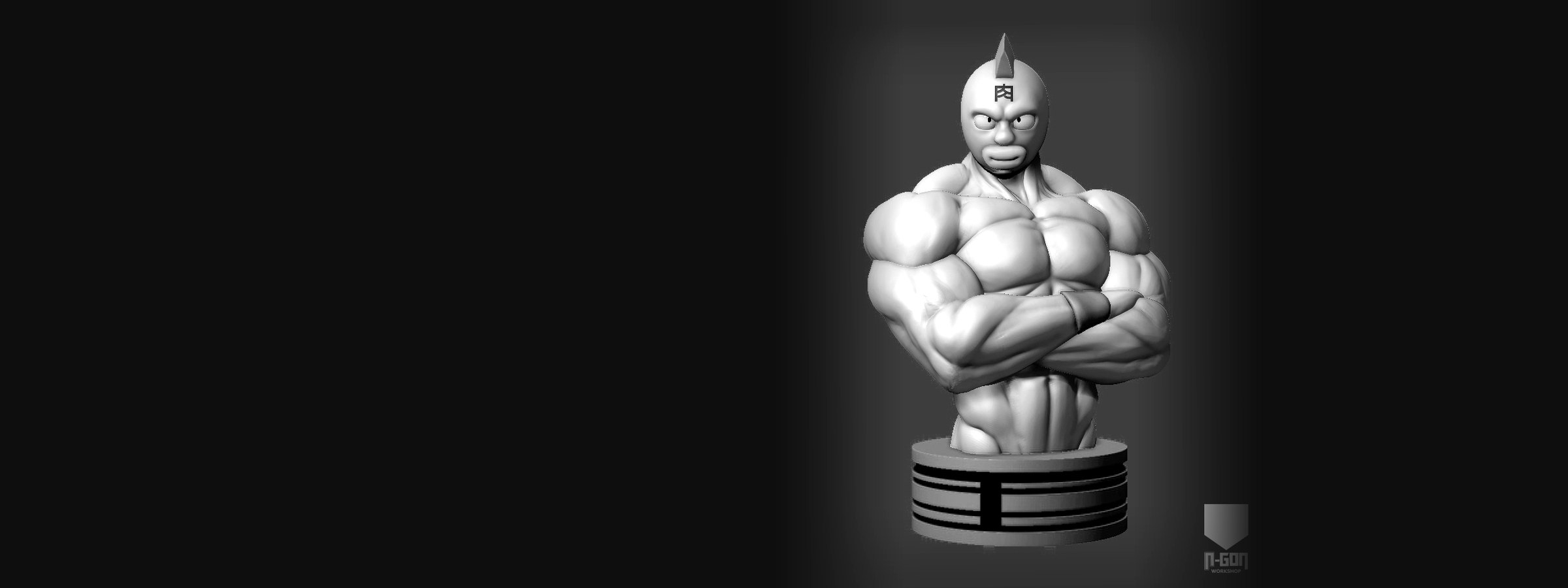 Busto de personaje modelado en 3D con ZBrush, N-Gon3D Llinars del Valles