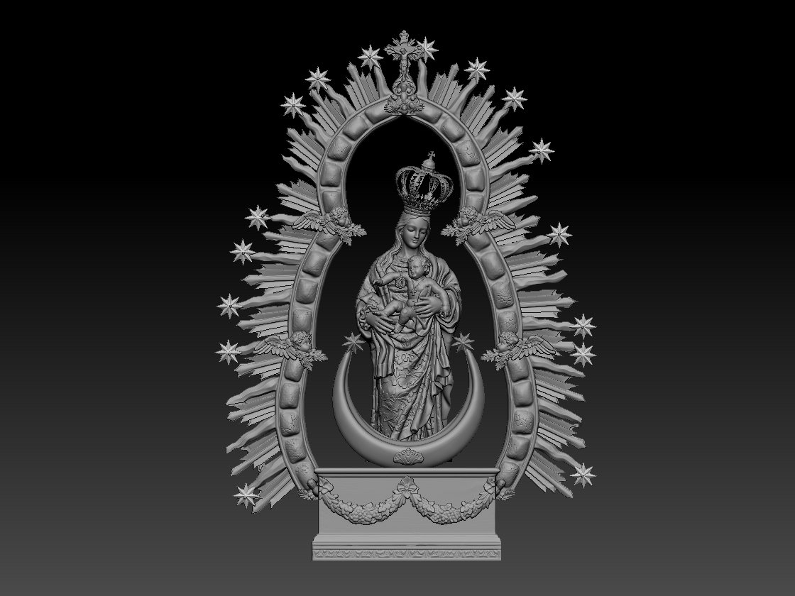 Rafaga de la Virgen del Castillo modelada en 3D